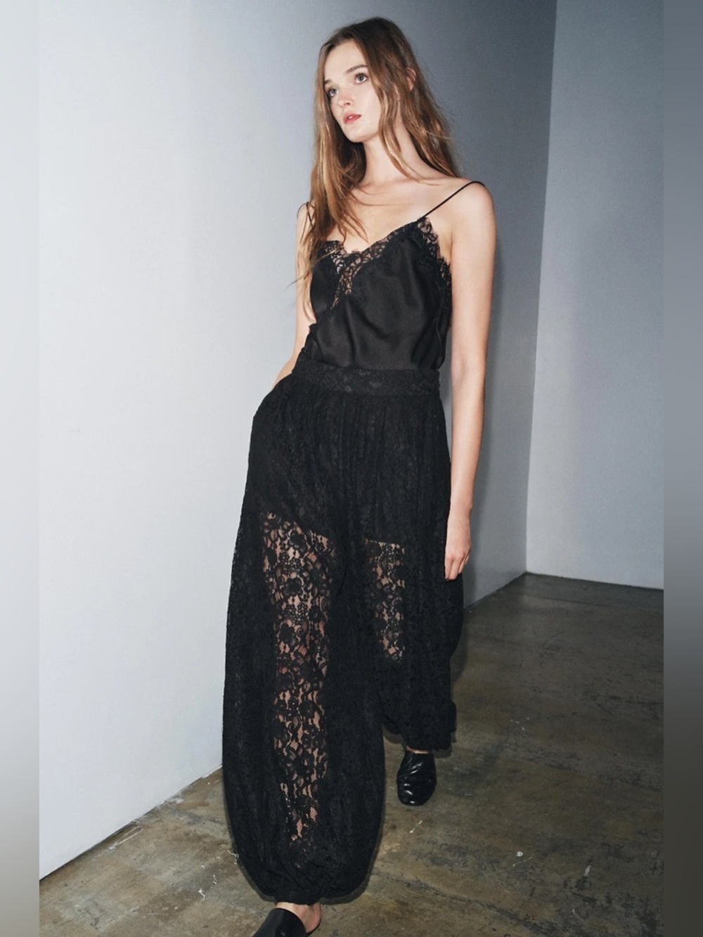 Zara lace ballon pants